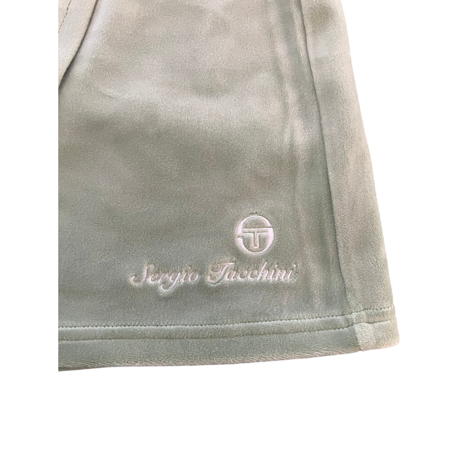 Nwt Sergio Tacchini Tennis Skirt Green Velour Wrap Style Size Large — image 3 of 8